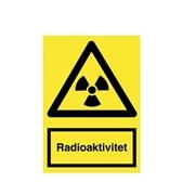 Advarselsskilt A4 Radioaktivitet reflekterende aluminium